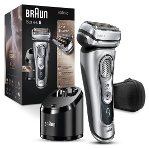 BraunElectric Razor for Men, Series 9 9370cc Electric Shaver With Precision Trimmer, Rechargeable, Wet & Dry Foil Shaver, Clean & Charge Station & Travel Case