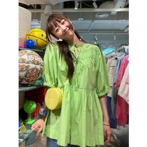 buy 1 get 1 30% off Lace Shirring Block Full Open Blouse