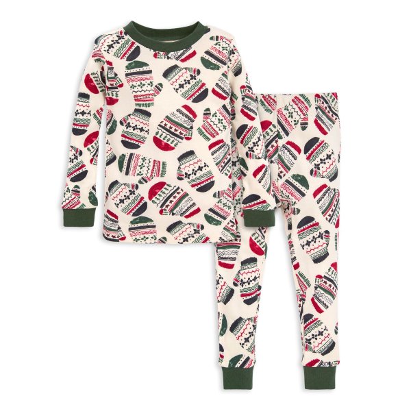 Merry Mittens Organic Toddler Holiday Matching Family Pajamas