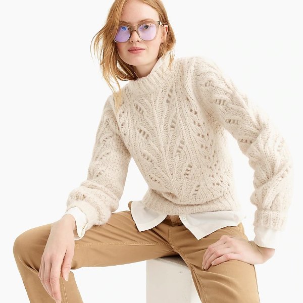 Point Sur pointelle knit crewneck sweater