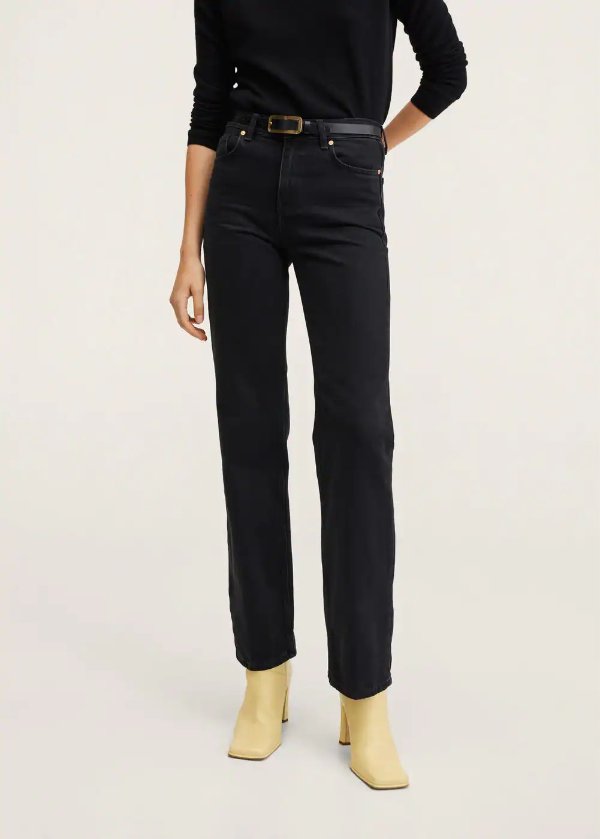 Mid-rise straight jeans - Women | MANGO OUTLET USA