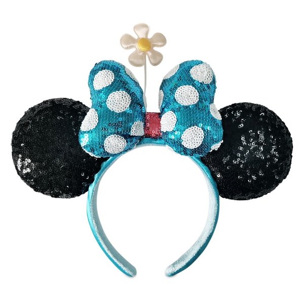 Minnie Mouse Sequined Ear Headband with Flower | shopDisney