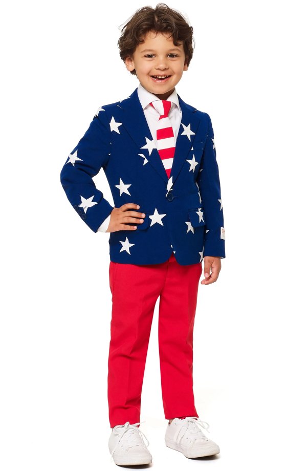 Stars & Stripes Two-Piece Suit with Tie