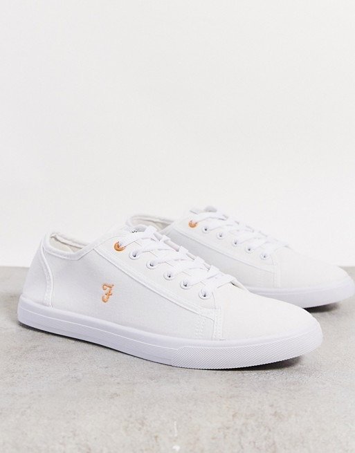 canvas lace up plimsolls in white | ASOS