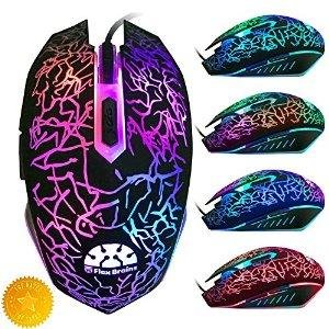 FlexBrains 3200 DPI LED Optical USB Wired Gaming Mouse With Ergonomic Design For Pro Gamers 
