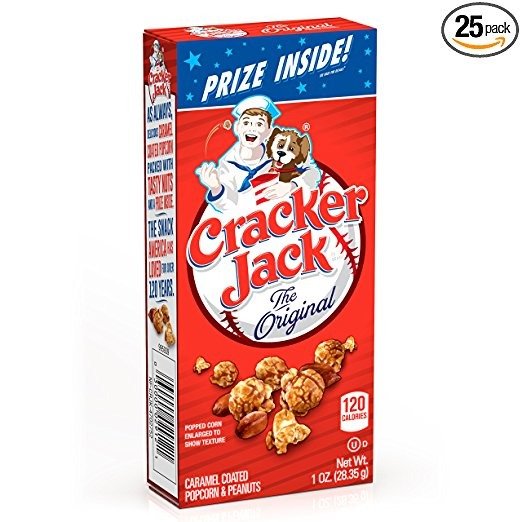 Cracker Jack Original Caramel Coated Popcorn & Peanuts, 1 Ounce Boxes (Pack of 25)