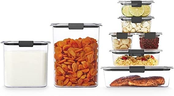 Brilliance Storage 16-Piece Plastic Lids|BPA Free, Leak Proof Food Container | For Fridge and Pantry, Clear