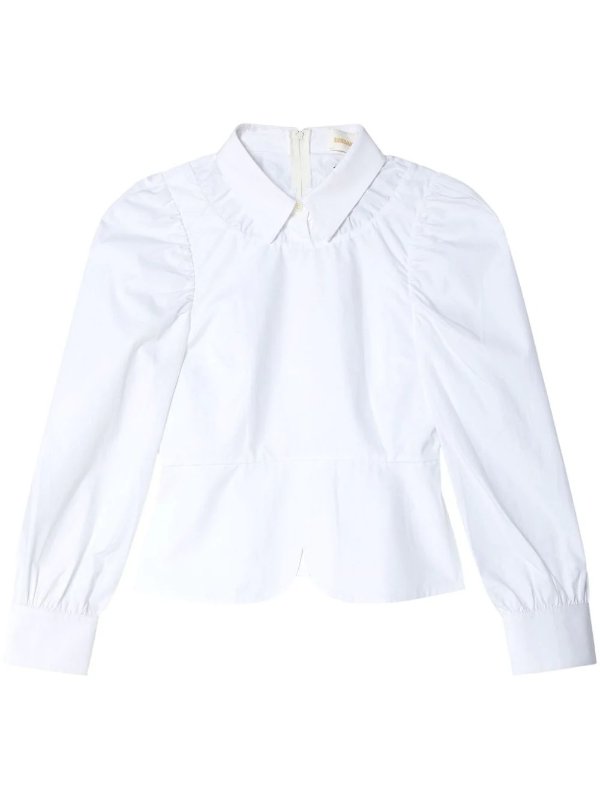 curved-hem cotton shirt