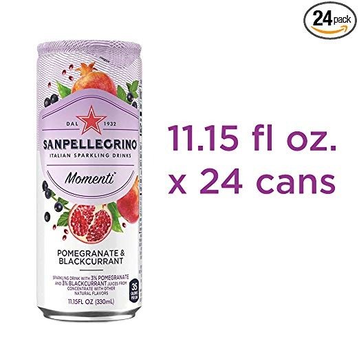 Sanpellegrino Momenti Pomegranate & Blackcurrant Cans, 11.15 Fl Oz, Pack of 24