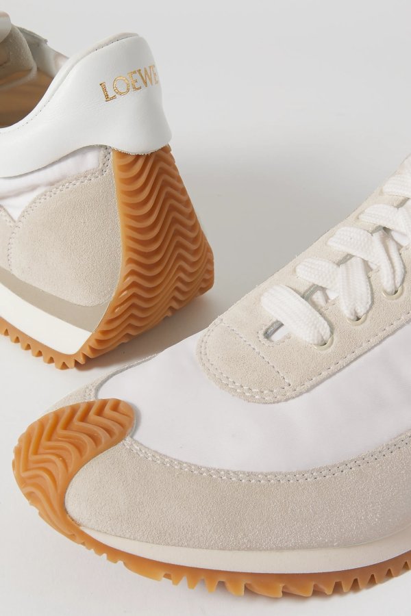 Flow suede, shell and leather sneakers