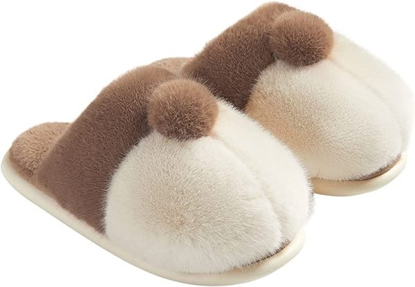 Fuzzy Slippers for Women, Fluffy Non-Slip Corgi Slippers Cute Soft Warm Novelty Animal Slippers Bedroom House Shoes Gift…