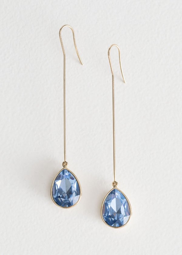 Pending Crystal Earrings - Blue - Drop earrings - & Other Stories US