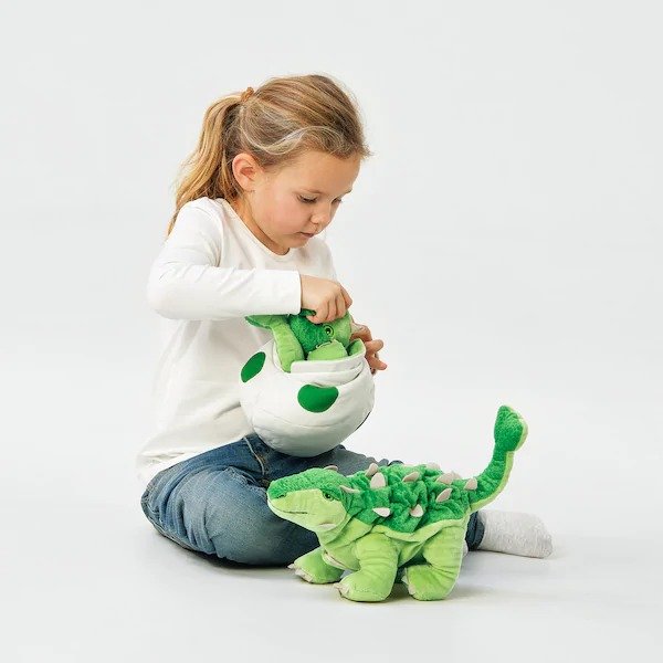 JATTELIK Soft toy - egg/dinosaur/dinosaur/ankylosaurus - IKEA