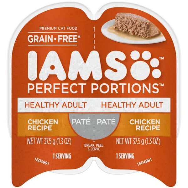 Perfect Portions Grain Free Healthy Chicken Recipe Pate Adult Wet Cat Food, 2.6 oz., Case of 24 | Petco