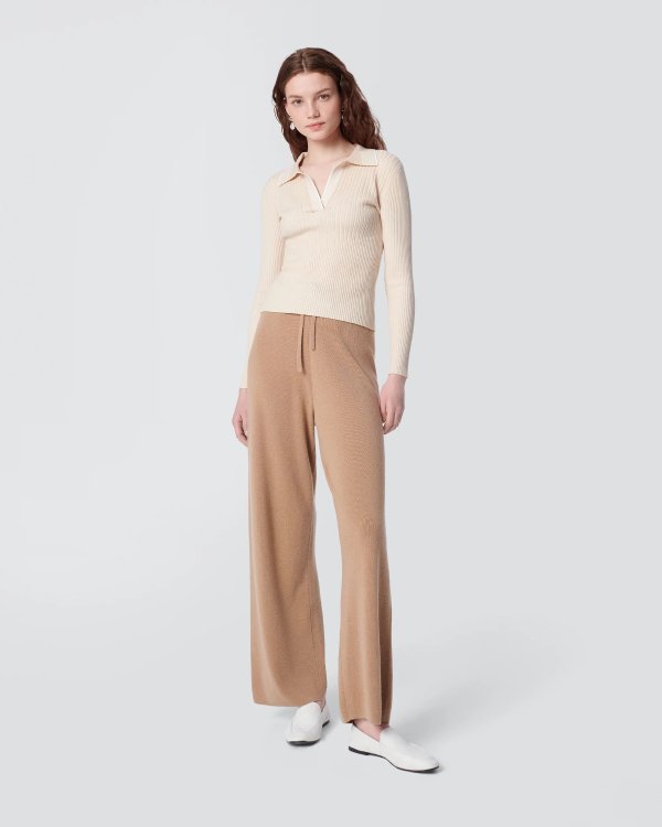Hermera Drawstring Wool-Cashmere Pants