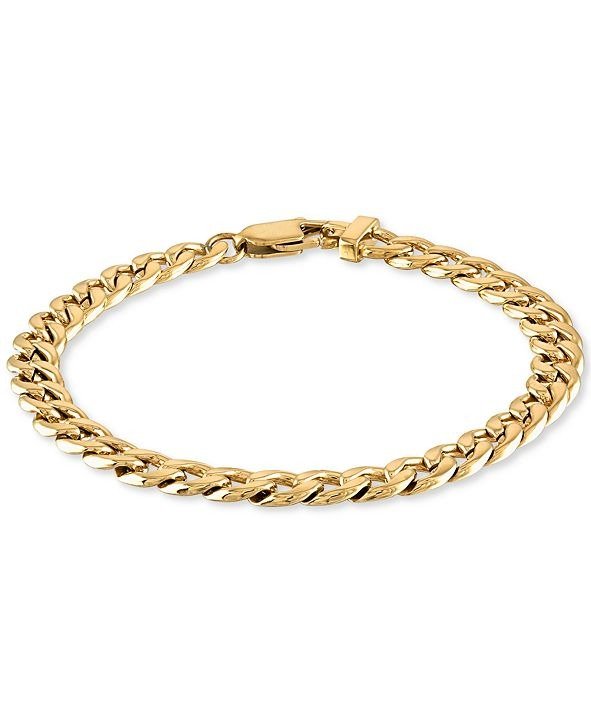 Curb Link Chain Bracelet in Yellow Ion-Plated Stainless Steel, Created for Macy's