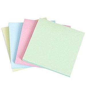 HuMble CeRAMicS Sticky Notes，4 Bright Color Self-Stick Notes Sticky Notes