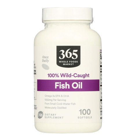 $9.99365 by Whole Foods Market, Supplements - EFAs, Fish Oil (100% Wild Caught), 100 Count
