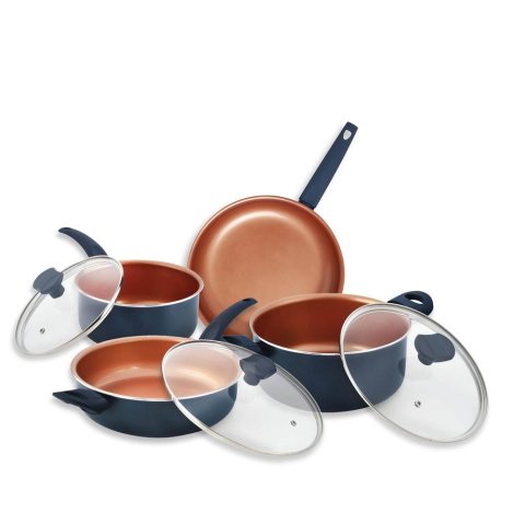 IKOCopper Collection 16-Piece Copper Nonstick Cookware Set in Blue