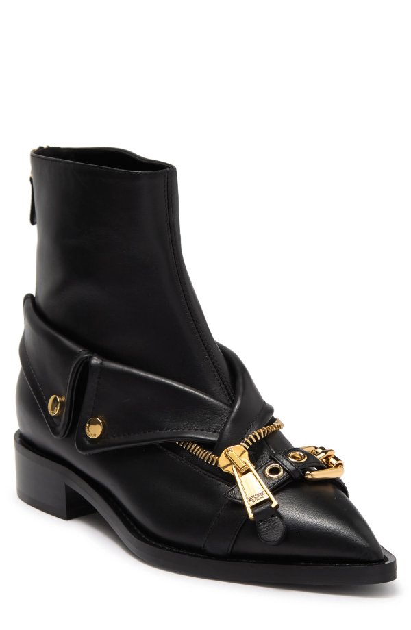 Notched Collar Moto Boot