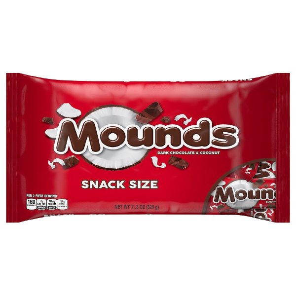 Mounds Snack Size Candy Bars Dark Chocolate Coconut Filled