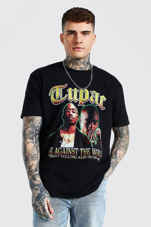 Oversized Tupac License T-shirt | boohooMAN