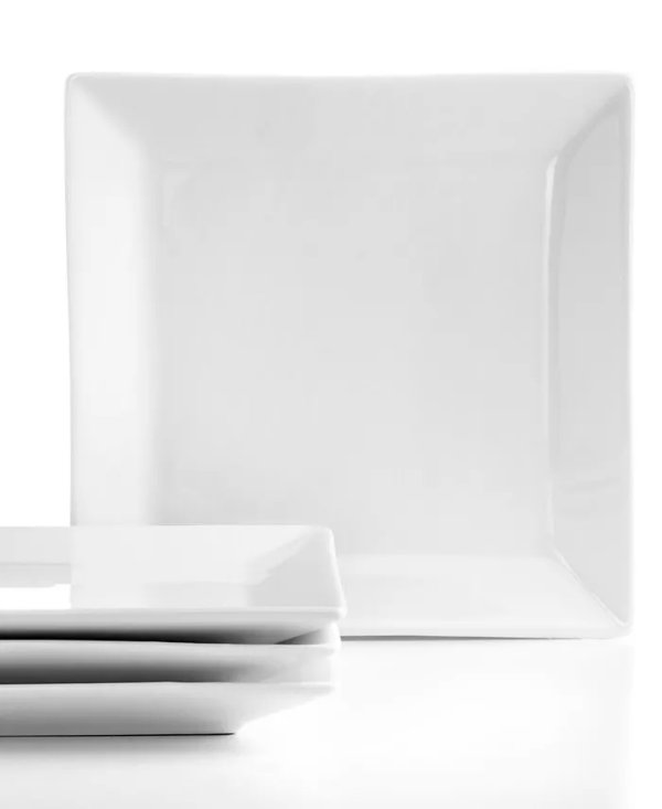 Whiteware Set of 4 Square 6" Appetizer Plates, Created for Macy's