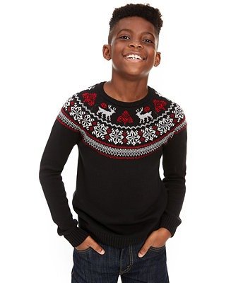 Big Boys Fair Isle Family Sweater, Created For Macy's