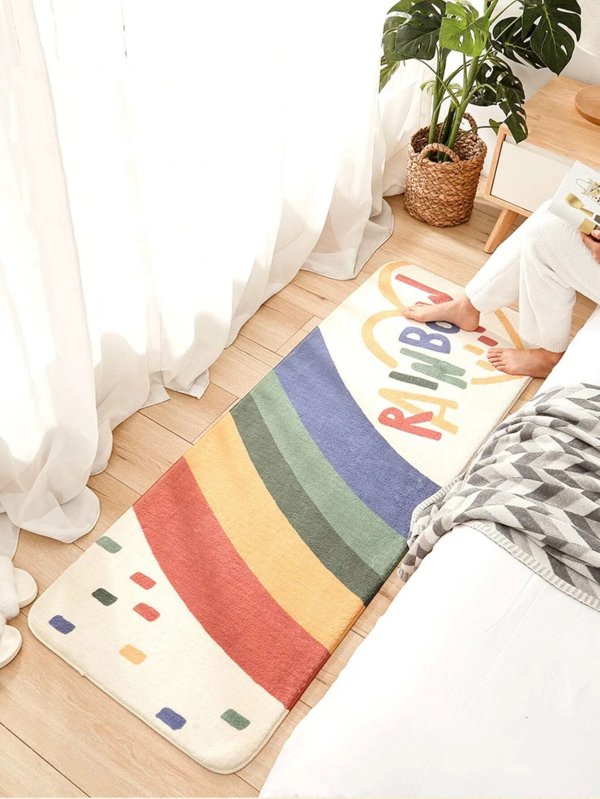 1pc Rainbow Print Carpet
