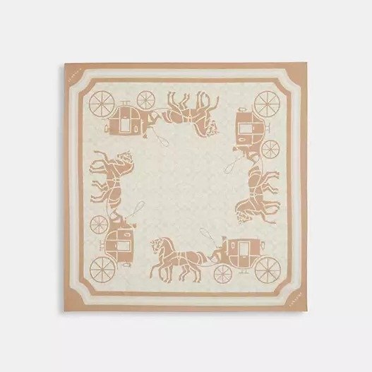 Signature Horse And Carriage Silk Square Scarf