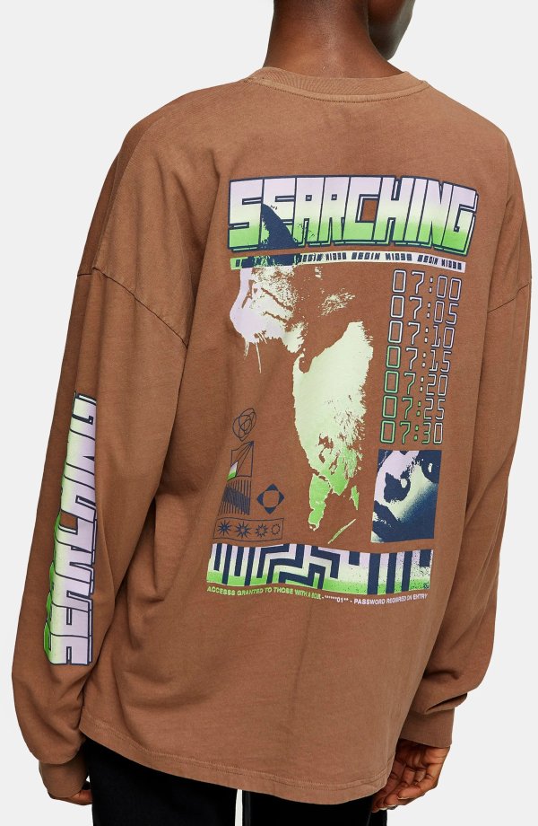 Searching Long Sleeve Skater Graphic Tee
