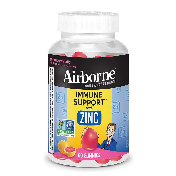 Zinc Gummies, Chewable Zinc Immune Support Supplement 60 Gummies