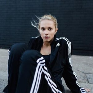 adidas Women's 3-Stripes Full Zip Hoodie, Black