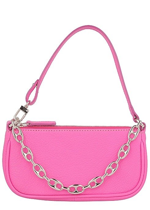 By Far Rachel Mini Leather Shoulder Bag In Pink