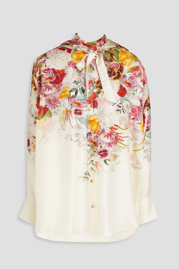 丝绸花卉衬衫