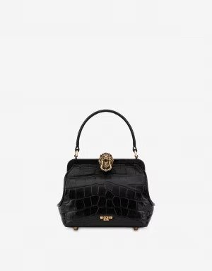 Crocodile-print Baroque Furnishings handbag | Moschino Official Online Shop
