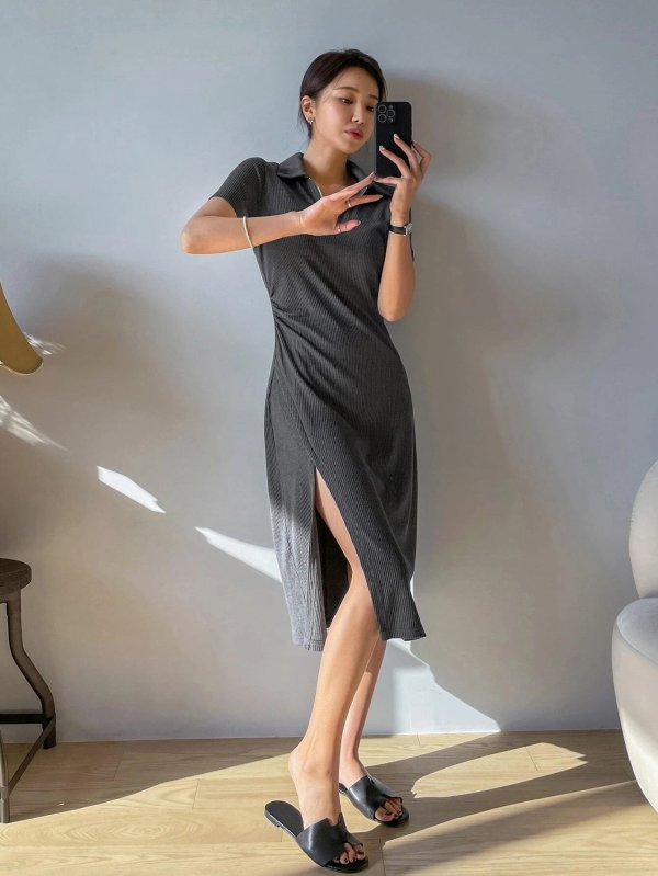 SHEIN SHEIN DAZY Solid Split Thigh Tee Dress 22.00