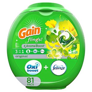 Gain Flings Original Laundry Detergent Pacs, 81 Count
