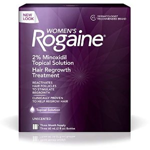 RogaineWomen's Rogaine 2% Minoxidil Topical Solution for Hair Thinning and Loss, Topical Treatment for Women’s Hair Regrowth, 3-Month Supply