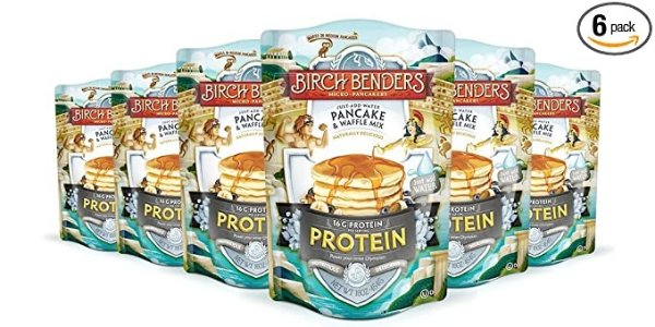 Birch Benders 高蛋白质华夫饼粉 16oz 6包