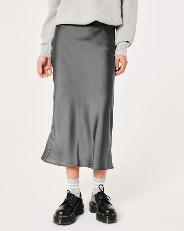 Ultra High-Rise Satin Maxi Skirt