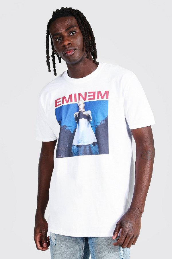 Oversized Eminem License Print T-shirt | boohooMAN