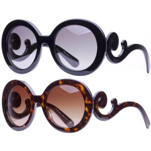 Prada SPR 27N Round Baroque Swirl Women's Sunglasses