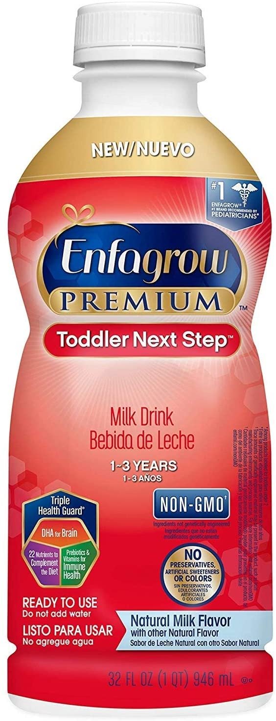 Enfagrow NeuroPro Omega 3 DHA Prebiotics Non-GMO (Formerly Toddler Next Step) Toddler Nutritional Milk Drink, 32 fl. oz., Natural Milk Flavor, Ready to Feed Liquid, From the Makers of Enfamil