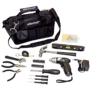 Essentials 34-Piece Around the House Tool Kit with Cordless Screwdriver