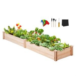 VEVOR Wooden Raised Garden Bed Planter Box 94.5x23.6x9.8" Flower Vegetable Herb | VEVOR US