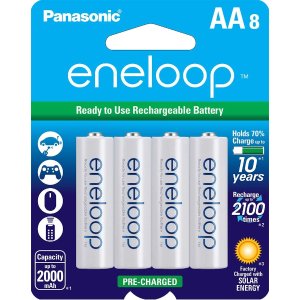 Panasonic eneloop AA Rechargeable Batteries 8-Pack