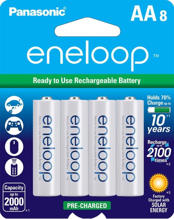 Panasonic eneloop AA 可充电电池 8枚装