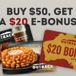 Free Extra $20Outback Steakhouse Restaurant $50 Gift Cards Offer