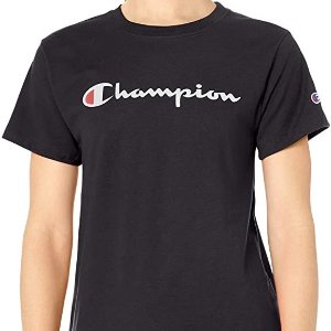 Champion 女款大码运动T恤 黑色百搭款